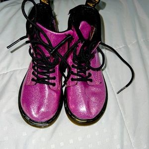 Girls glittery pink doc martens boots
